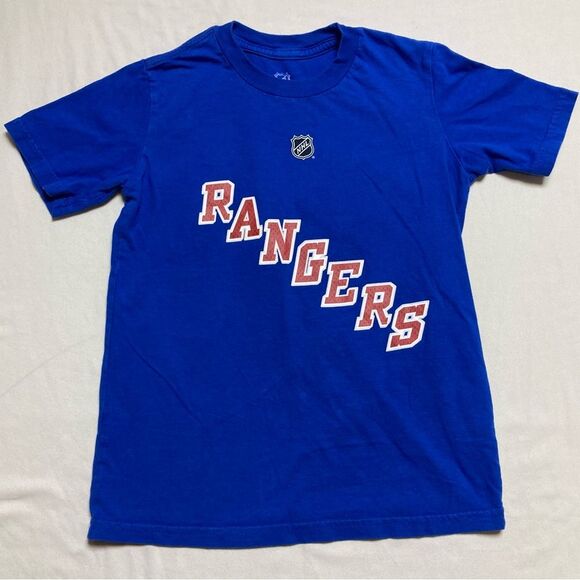 New York Rangers Hockey TShirt Kids Small 6-7 NHL 30 Lundqvist Short Sleeve Top - Picture 1 of 4